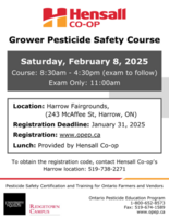 Grower Pesticide Safety Course (Harrow)